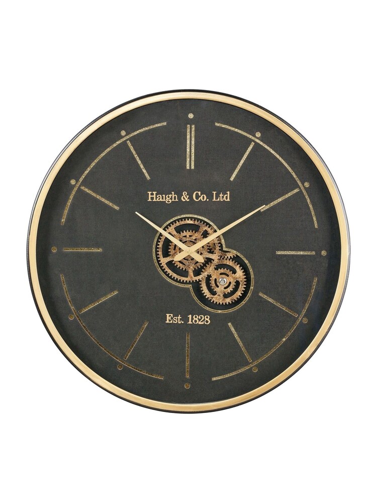 Pacific Lifestyle Black Metal Working Cog Wall Clock - Image 2 of 6 Pacific Lifestyle Black Metal Working Cog Wall Clock - Image 2 of 6