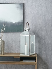 Pacific Lifestyle Silver Glass Lantern - Image 1 of 4