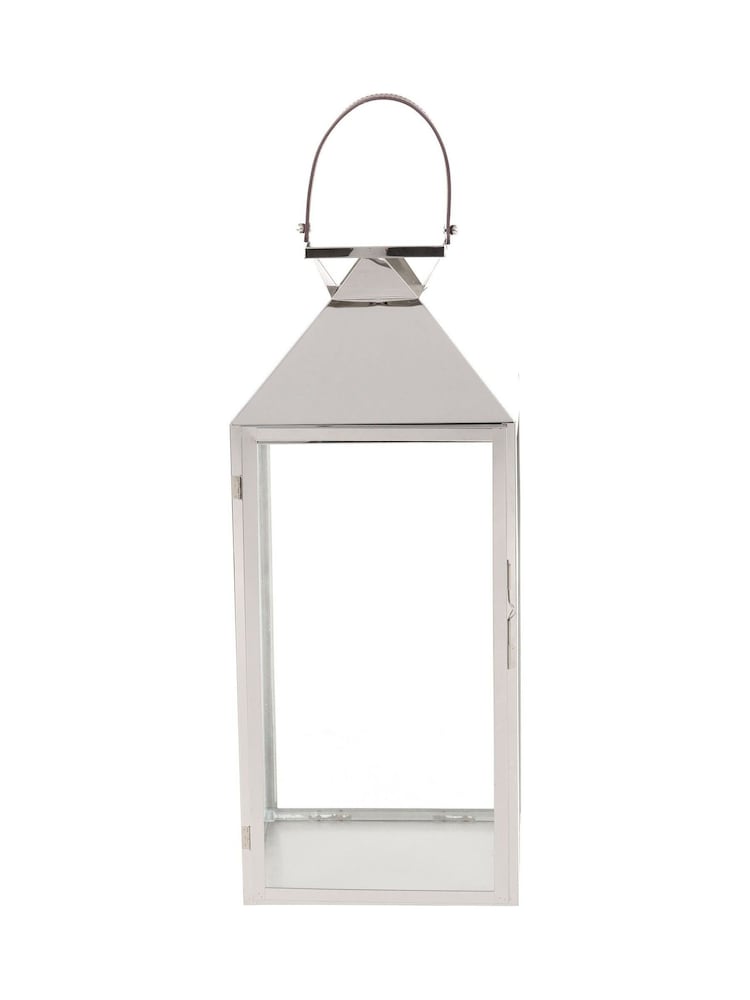 Pacific Lifestyle Silver Glass Lantern - Image 4 of 4