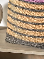 Pacific Lifestyle Purple Seagrass Stripe Square Basket - Image 2 of 6
