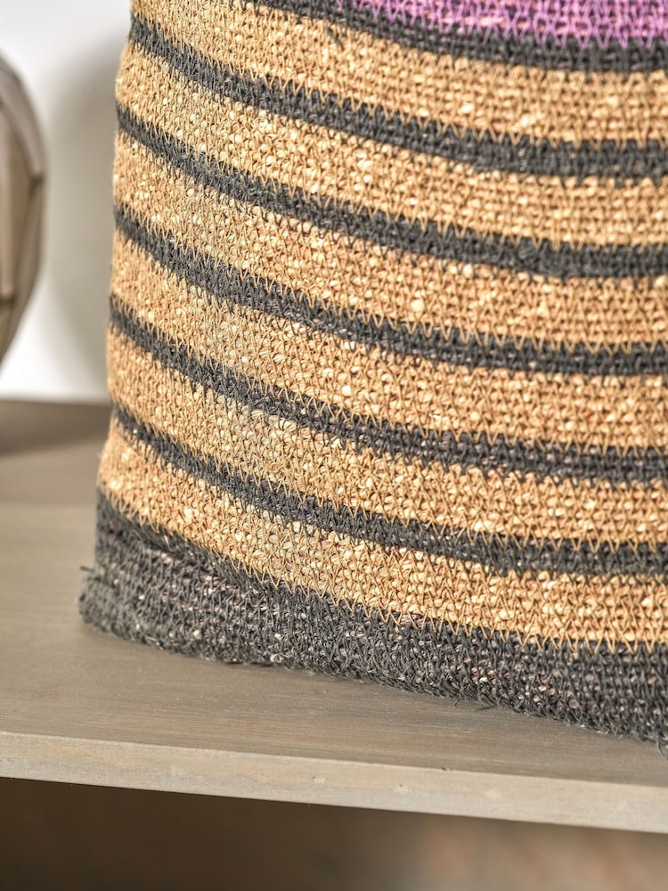 Pacific Lifestyle Purple Seagrass Stripe Square Basket - Image 2 of 6
