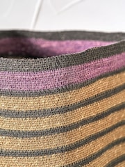 Pacific Lifestyle Purple Seagrass Stripe Square Basket - Image 3 of 6