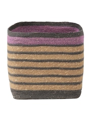 Pacific Lifestyle Purple Seagrass Stripe Square Basket - Image 4 of 6