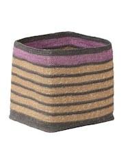 Pacific Lifestyle Purple Seagrass Stripe Square Basket - Image 5 of 6