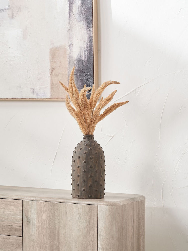 Pacific Lifestyle Grey Textured Dot Stoneware Vase - Image 1 of 3