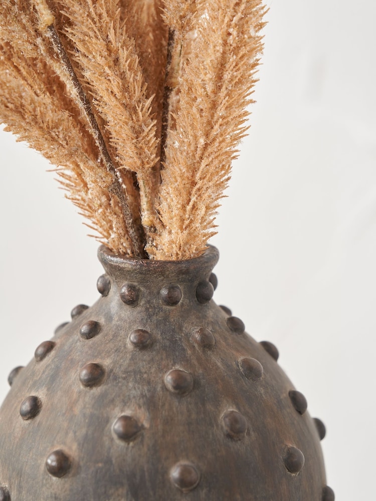 Pacific Lifestyle Grey Textured Dot Stoneware Vase - Image 2 of 3