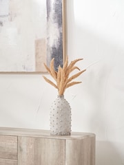 Pacific Lifestyle Light Grey Textured Dot Stoneware Vase - Image 1 of 5