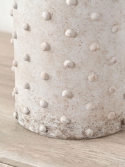 Pacific Lifestyle Light Grey Textured Dot Stoneware Vase - Image 3 of 5