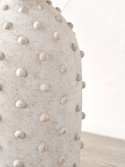 Pacific Lifestyle Light Grey Textured Dot Stoneware Vase - Image 4 of 5