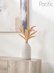 Pacific Lifestyle Light Grey Textured Dot Stoneware Vase - Image 6 of 6