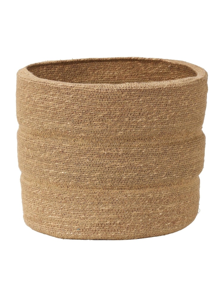 Pacific Lifestyle Natural Seagrass Ribbed Basket - Image 5 of 5 Pacific Lifestyle Natural Seagrass Ribbed Basket - Image 5 of 5