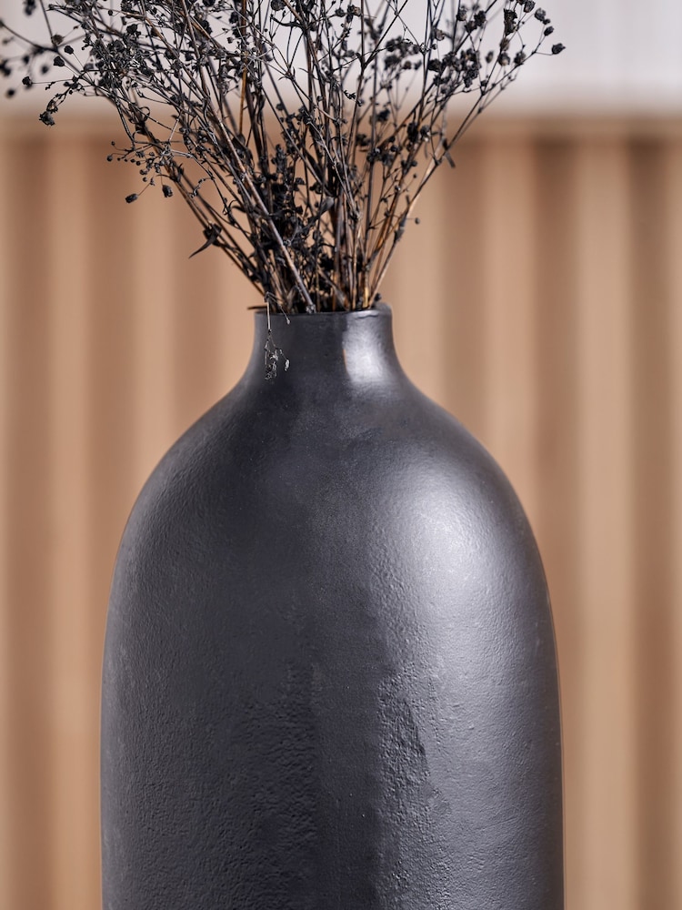 Pacific Lifestyle Black Metal Bullet Tall Vase - Image 2 of 5