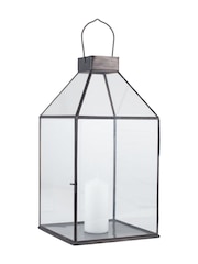 Pacific Lifestyle Antique Brass Glass Square Lantern - Image 3 of 3