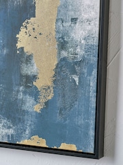 Pacific Lifestyle Blues Tonal Abstract Canvas Wall art With Black Frame - Image 4 of 5