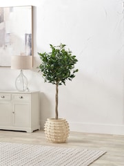Pacific Lifestyle Cream Fibrestone Decorative Ribbed Large Vase - Image 1 of 5