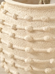 Pacific Lifestyle Cream Fibrestone Decorative Ribbed Large Vase - Image 2 of 5