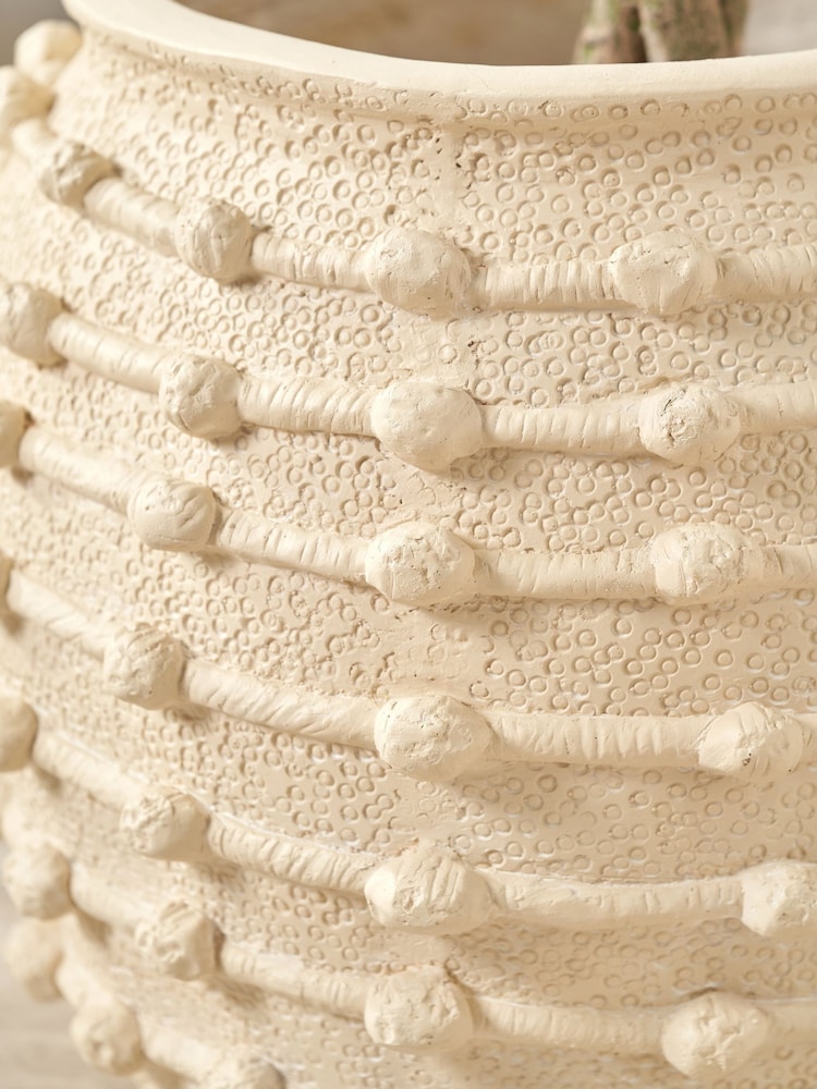 Pacific Lifestyle Cream Fibrestone Decorative Ribbed Large Vase - Image 2 of 5