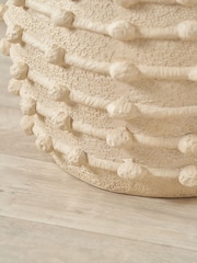 Pacific Lifestyle Cream Fibrestone Decorative Ribbed Large Vase - Image 3 of 5