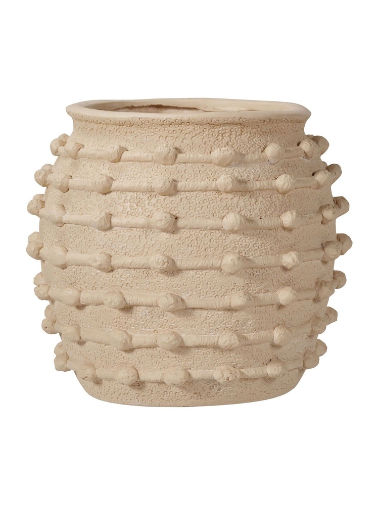 Pacific Lifestyle Cream Fibrestone Decorative Ribbed Large Vase - Image 5 of 5