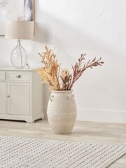 Pacific Lifestyle Grey Fibrestone Decorative Vase with Large Handles - Image 1 of 5