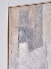 Pacific Lifestyle Greys Textured Abstract Canvas with Natural Frame - Image 4 of 5