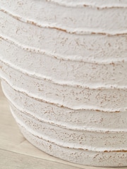 Pacific Lifestyle White Fibrestone Decorative Ribbed Large Vase - Image 4 of 5