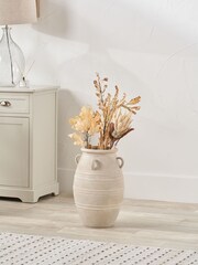 Pacific Lifestyle Grey Fibrestone Decorative Vase with Small Handles - Image 1 of 5