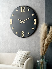 Pacific Lifestyle Black Metal Retro Wall Clock - Image 1 of 6