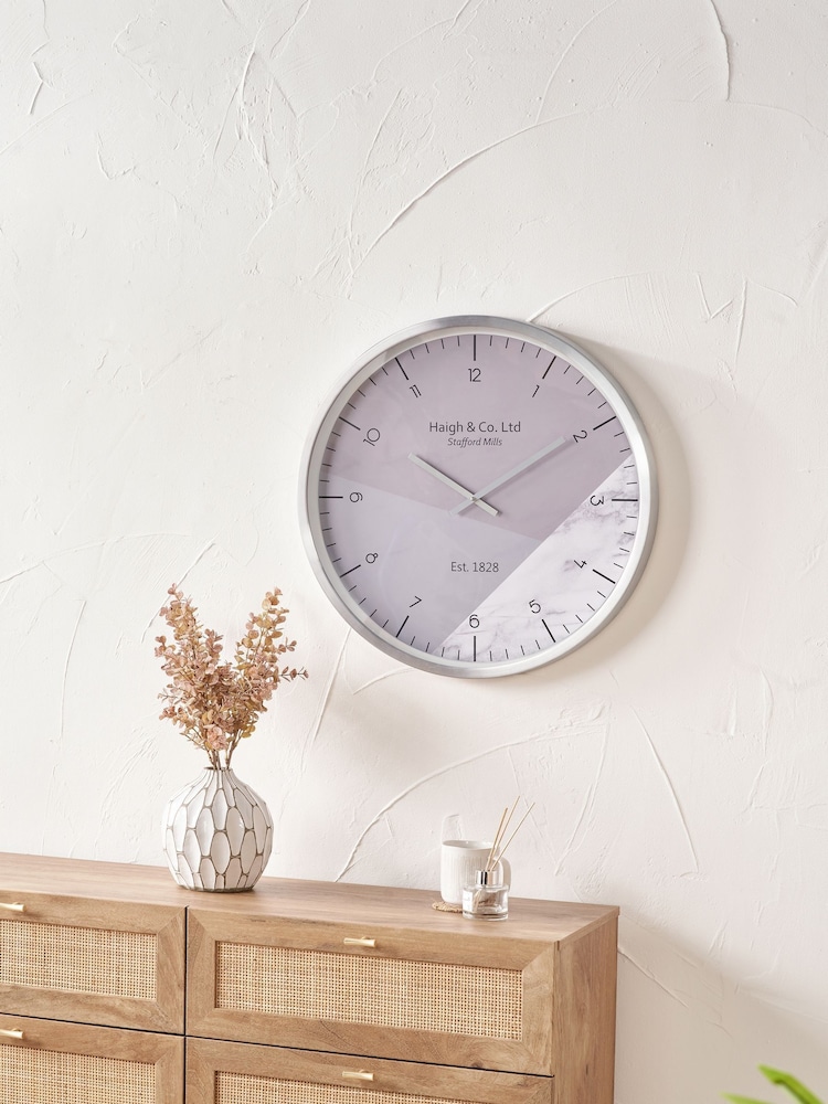 Pacific Lifestyle Silver Metal Printed Face Wall Clock - Image 1 of 6