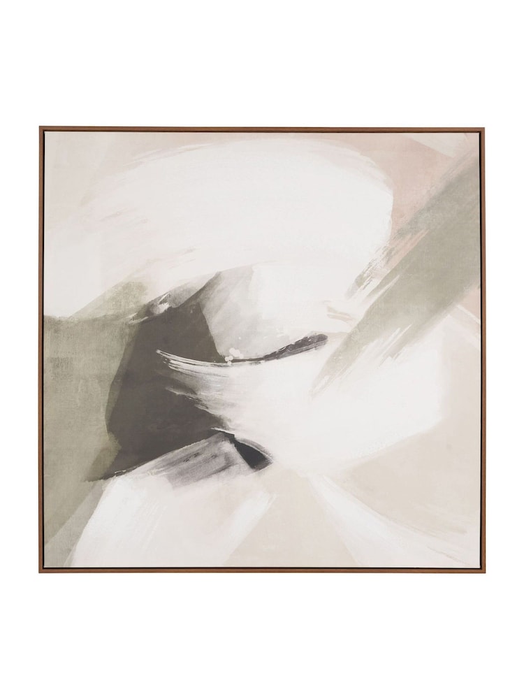 Pacific Lifestyle White Square Canvas Wall Art with Oak Effect Frame - Image 6 of 6