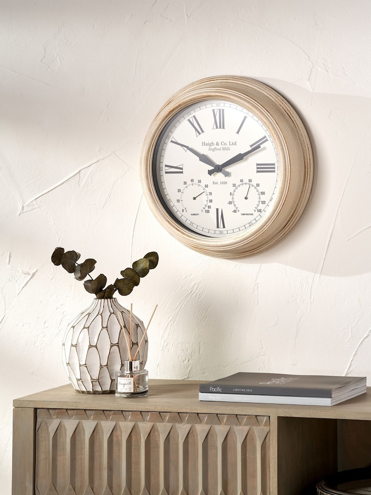 Pacific Lifestyle Antique Cream Indoor Outdoor Wall Clock - Image 1 of 6