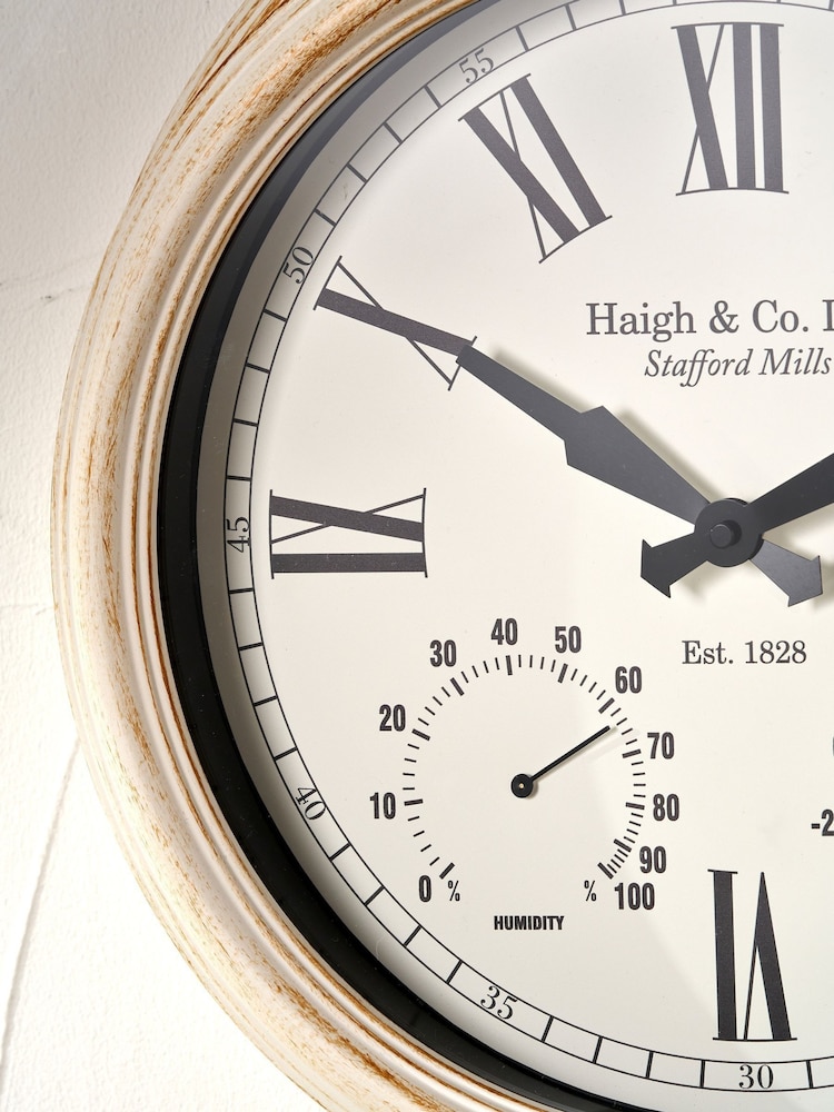 Pacific Lifestyle Antique Cream Indoor Outdoor Wall Clock - Image 2 of 6