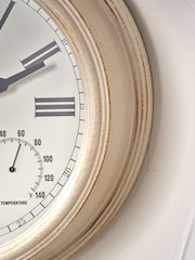 Pacific Lifestyle Antique Cream Indoor Outdoor Wall Clock - Image 4 of 6