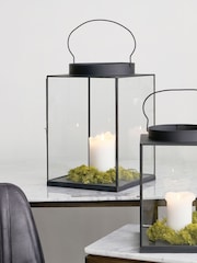 Pacific Lifestyle Black Glass Square Lantern - Image 1 of 5