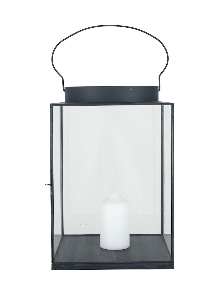 Pacific Lifestyle Black Glass Square Lantern - Image 2 of 5