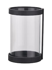 Pacific Lifestyle Black Ribbed Metal and Clear Glass Small - Image 5 of 5