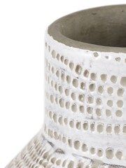 Pacific Lifestyle White Stoneware Dot Design Tall Vase - Image 3 of 6