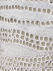 Pacific Lifestyle White Stoneware Dot Design Tall Vase - Image 6 of 6