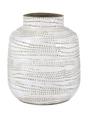 Pacific Lifestyle White Stoneware Dot Design Vase - Image 2 of 6