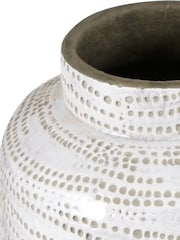 Pacific Lifestyle White Stoneware Dot Design Vase - Image 3 of 6