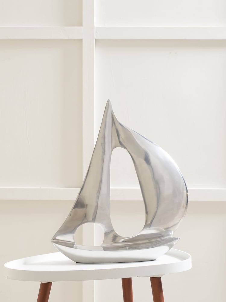 Pacific Lifestyle Silver Sailing Boat Ornament - Image 1 of 4