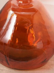 Pacific Lifestyle Orange Irregular Shaped Glass Vase - Image 3 of 6