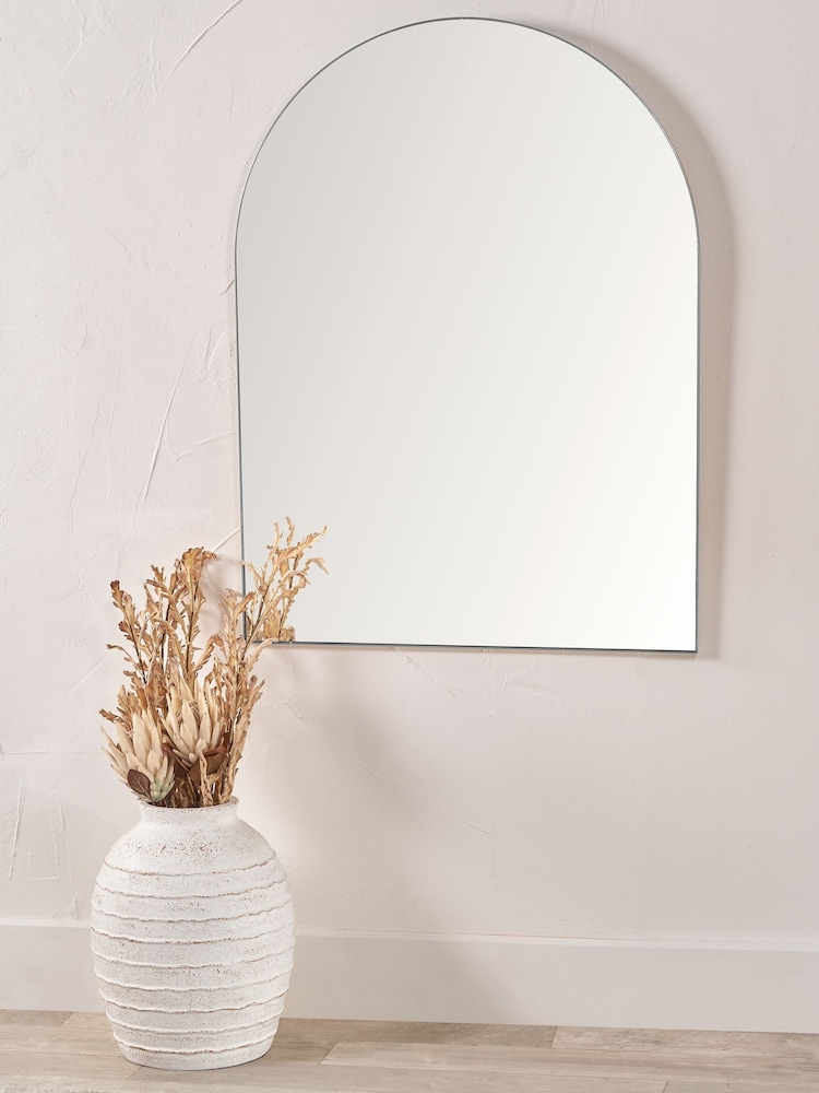 Pacific Lifestyle Silver Metal Slim Frame Tall Arch Wall Mirror - Image 1 of 6