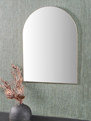 Pacific Lifestyle Gold Metal Slim Frame Tall Arch Wall Mirror - Image 1 of 6