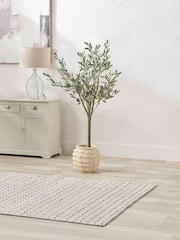 Pacific Lifestyle Cream Fibrestone Decorative Ribbed Medium Vase - Image 1 of 5