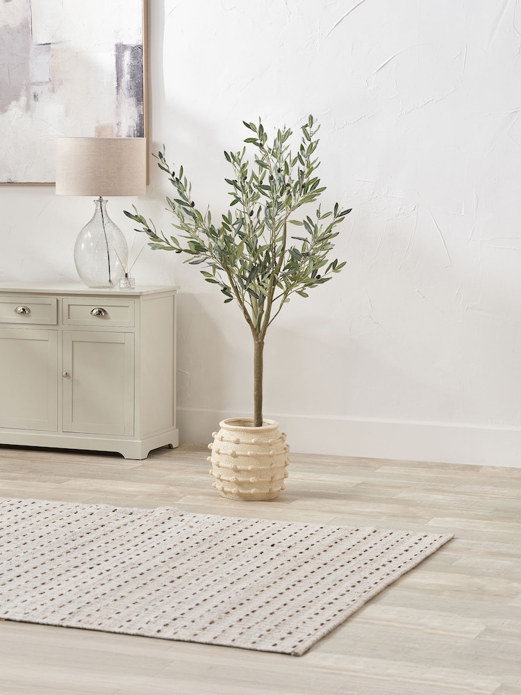 Pacific Lifestyle Cream Fibrestone Decorative Ribbed Medium Vase - Image 1 of 5