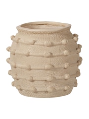 Pacific Lifestyle Cream Fibrestone Decorative Ribbed Medium Vase - Image 5 of 5