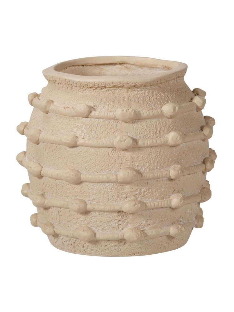 Pacific Lifestyle Cream Fibrestone Decorative Ribbed Medium Vase - Image 5 of 5