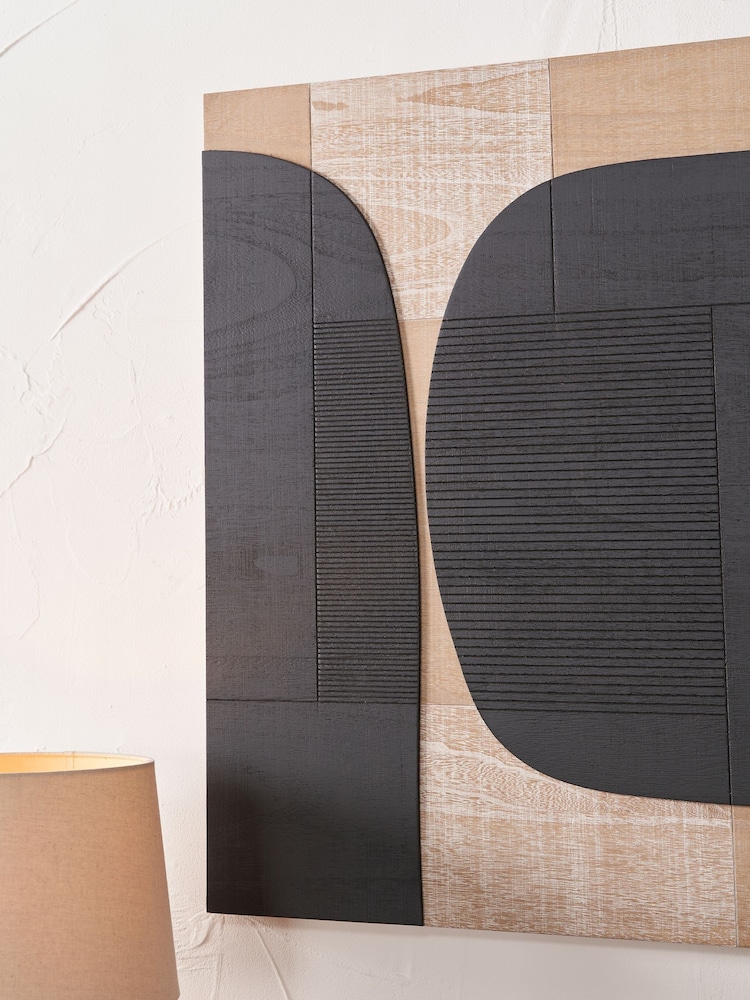 Pacific Lifestyle 2 Pack Black Wooden Textured Design Wall Arts - Image 2 of 6