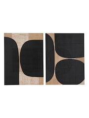 Pacific Lifestyle 2 Pack Black Wooden Textured Design Wall Arts - Image 6 of 6